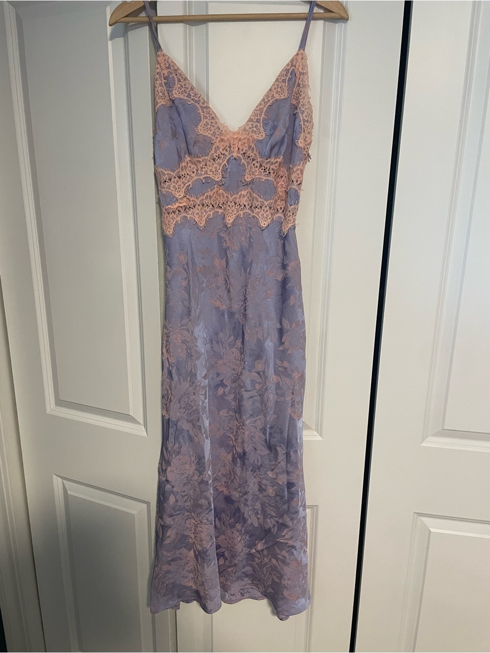 FORE women’s Lavender and Blush Lace Slip Dress size M